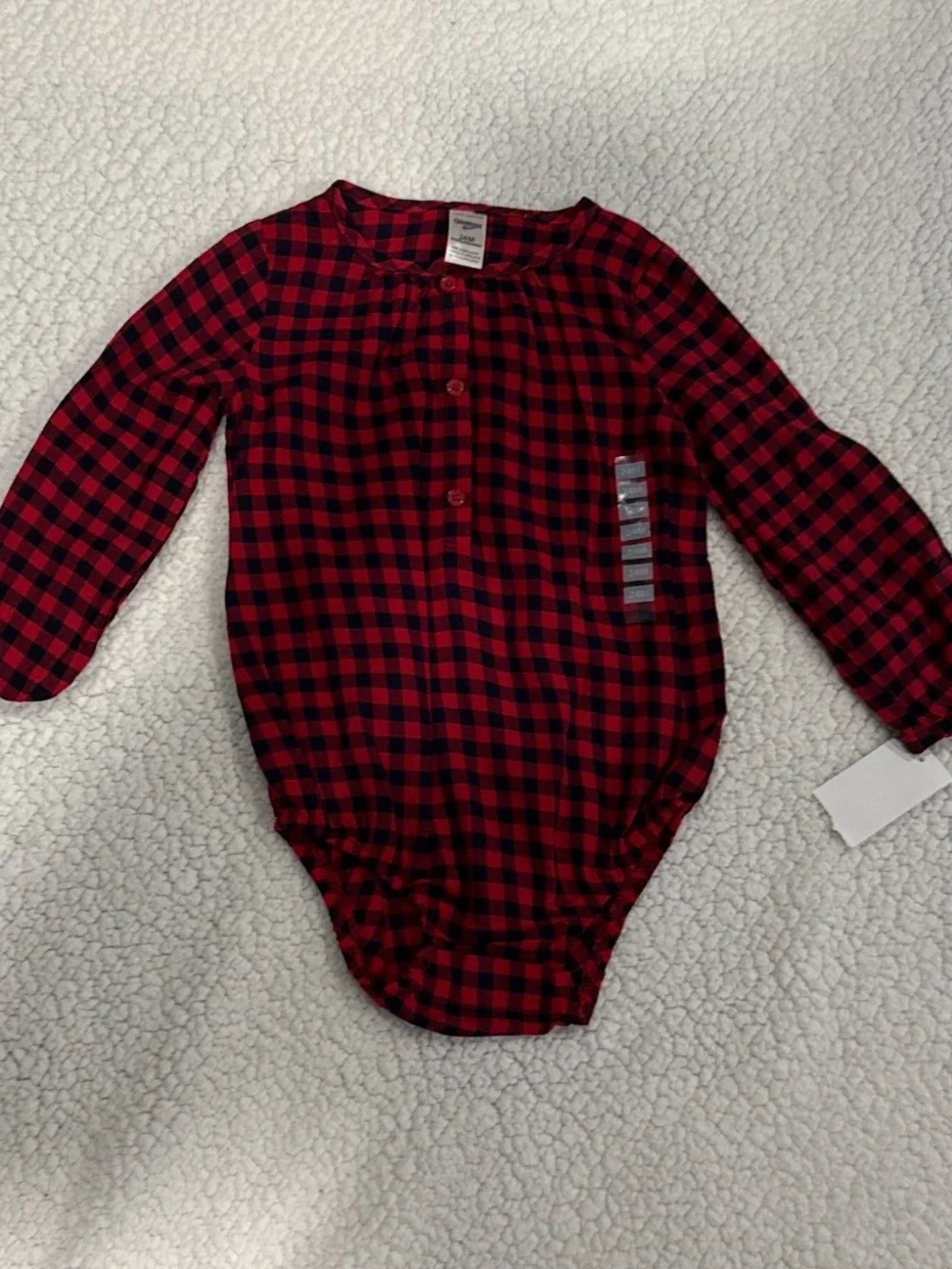 Oshkosh B’Gosh Red Plaid Lined Overalls & Buffalo Shirt Outfit. Brand New!